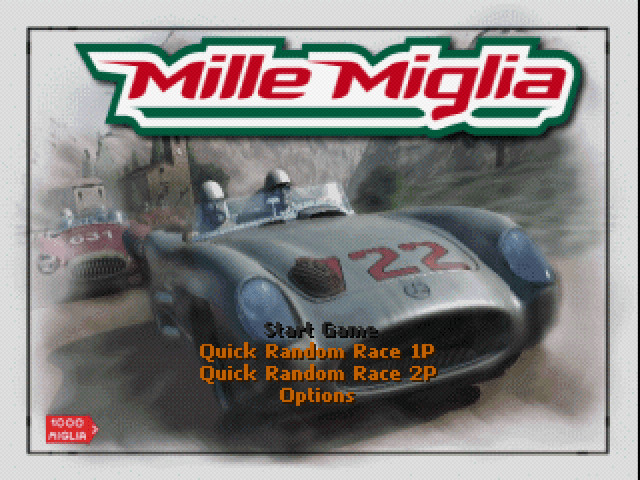 Mille Miglia title screen for Playstation